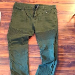 New Men's Green Skinny Jeans